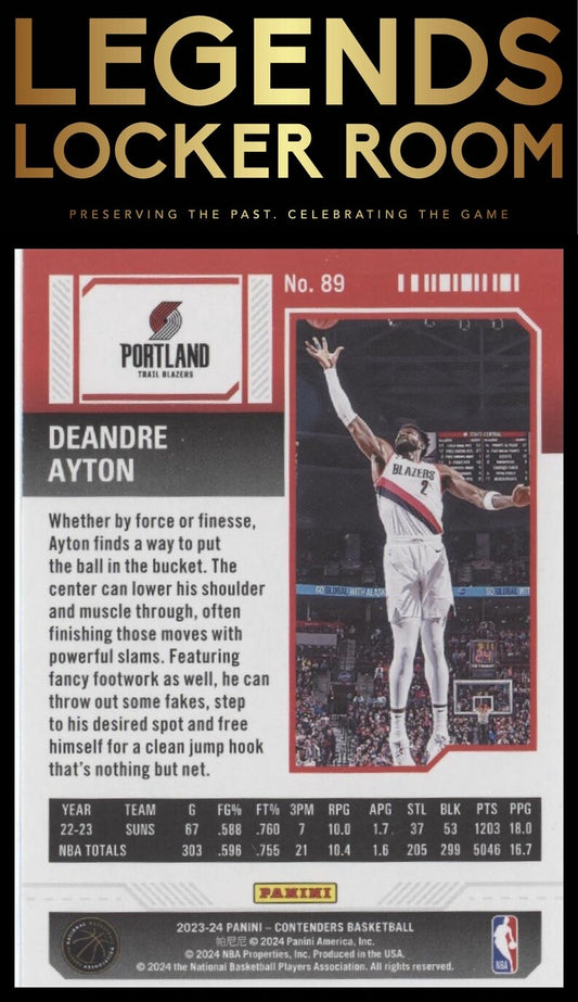 2023-24 Panini Contenders #89 Deandre Ayton Season Ticket Retail