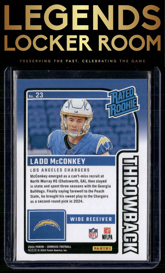 2024 Donruss #23 Ladd McConkey Rated Rookies Throwback
