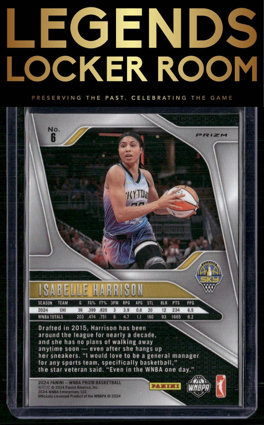 2024 Panini Prizm WNBA #6 Isabelle Harrison Silver Prizms