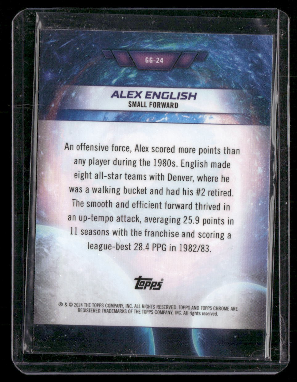 2023-24 Topps Chrome Cosmic #GG-24 Alex English Galaxy Greats