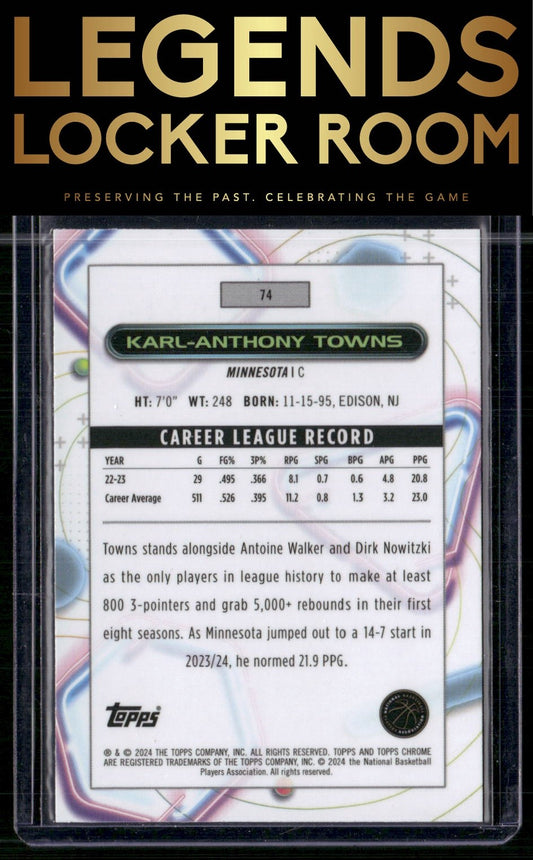 2023-24 Topps Chrome Cosmic #74 Karl-Anthony Towns