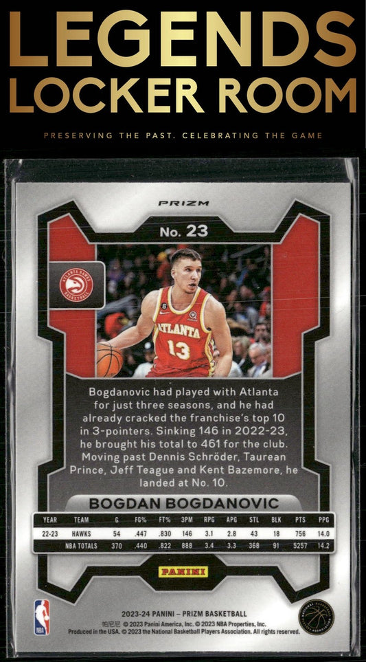 2023-24 Panini Prizm #23 Bogdan Bogdanovic Prizms Hyper