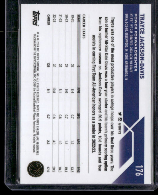 2023-24 Topps Chrome Sapphire #176 Trayce Jackson-Davis