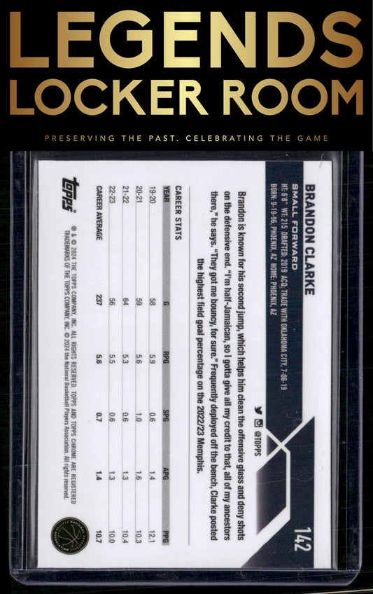 2023-24 Topps Chrome Sapphire Edition #142 Brandon Clarke