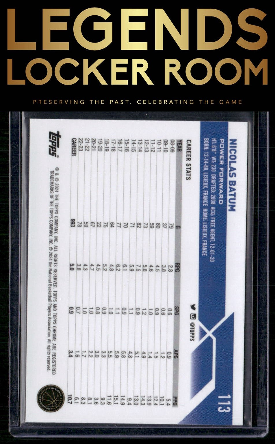 2023-24 Topps Chrome Sapphire #113 Nicolas Batum