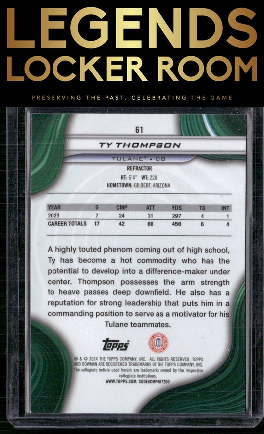 2024 Bowman University Best #61 Ty Thompson