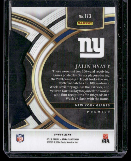 2023 Panini Select #173 Jalin Hyatt Red and Blue Prizms Die Cuts