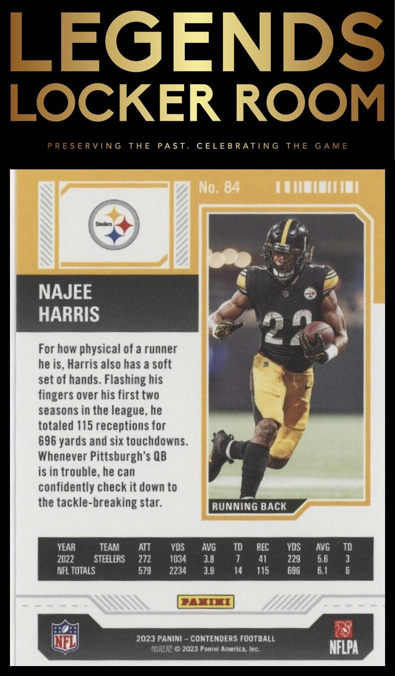 2023 Panini Contenders #84 Najee Harris Season Ticket Retail