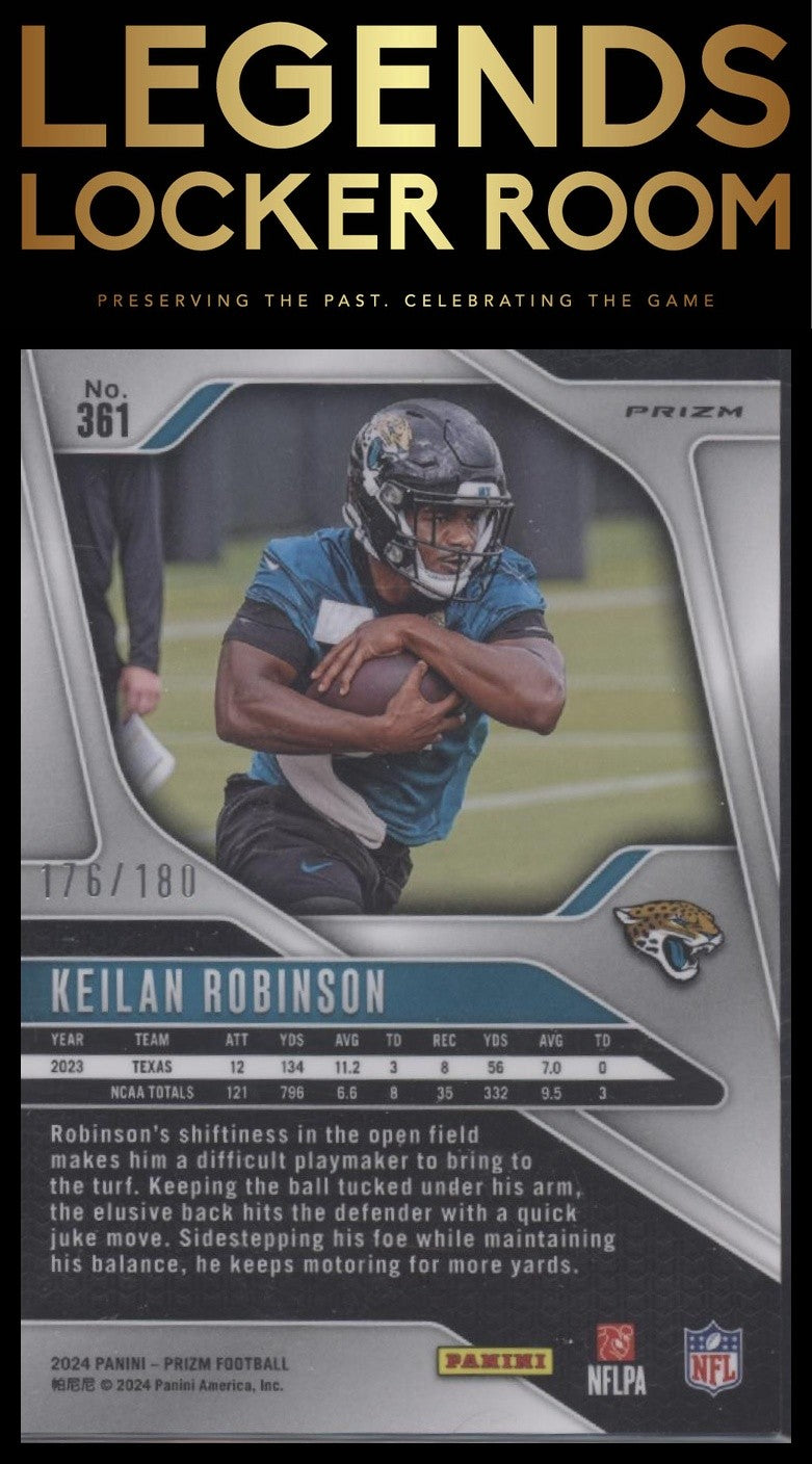 2024 Panini Prizm #361 Keilan Robinson Hyper #/180