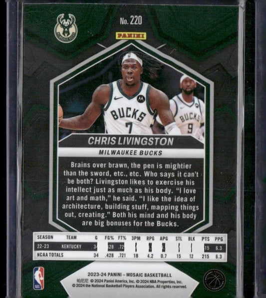 2023-24 Panini Mosaic #220 Chris Livingston