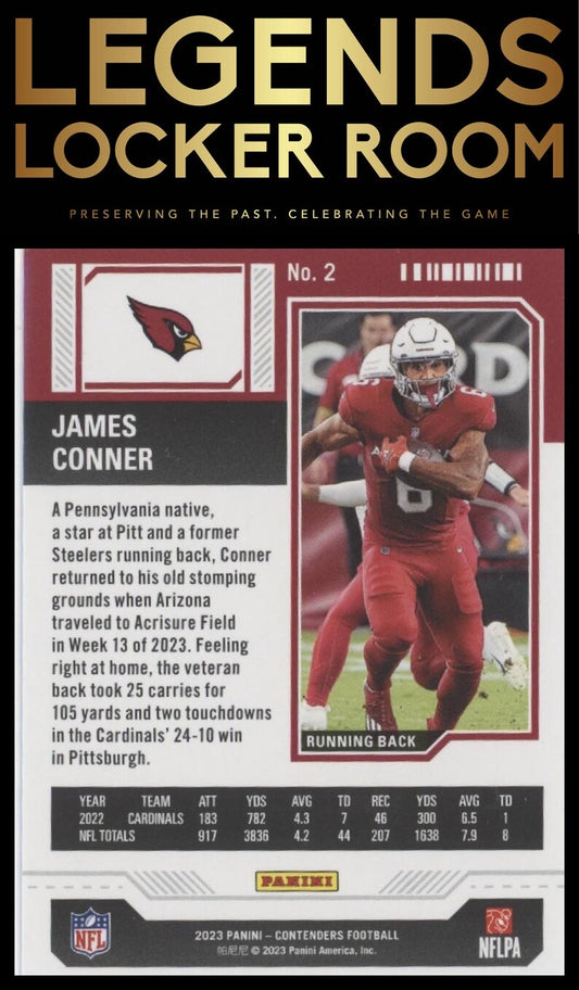 2023 Panini Contenders #2 James Conner Season Ticket Retail
