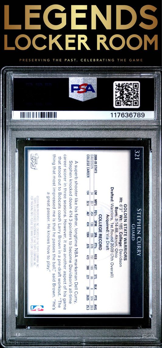 2009 Topps #321 Stephen Curry PSA 8