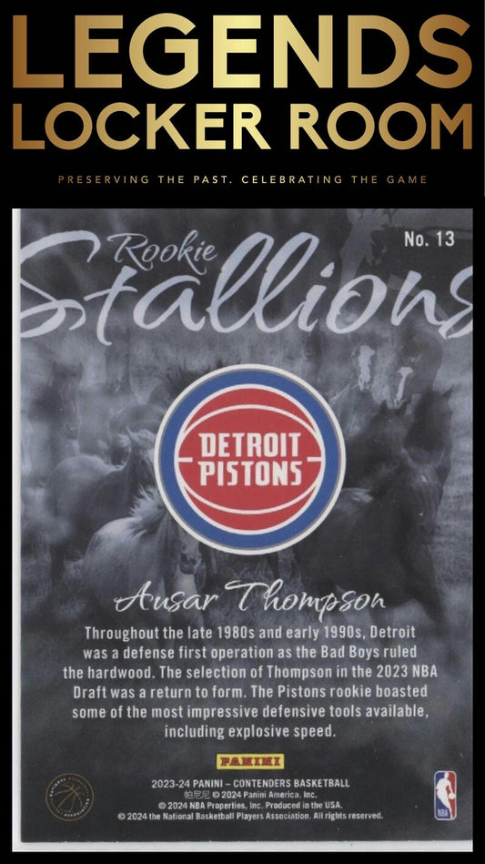 2023-24 Panini Contenders #13 Ausar Thompson Rookie Stallions