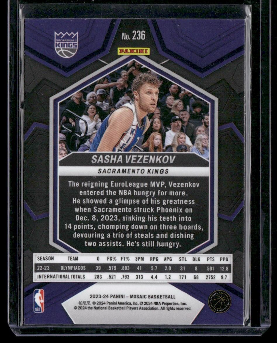 2023-24 Panini Mosaic #236 Sasha Vezenkov