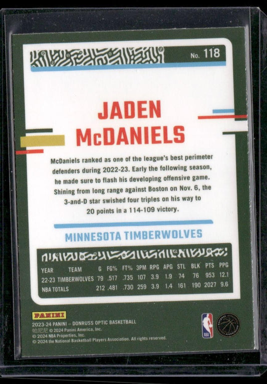 2023-24 Donruss Optic #118 Jaden McDaniels