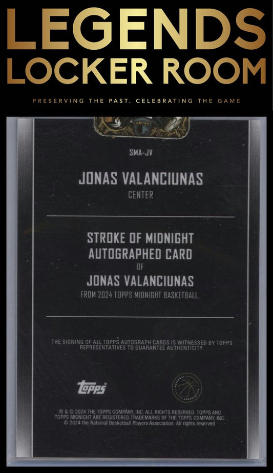 2023-24 Topps Midnight #SMA-JV Jonas Valanciunas Stroke of Midnight Autographs
