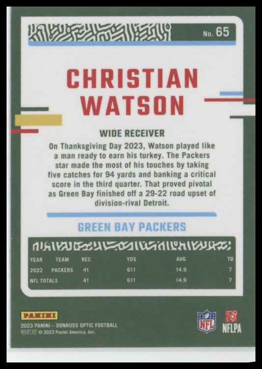 2023 Donruss Optic #65 Christian Watson