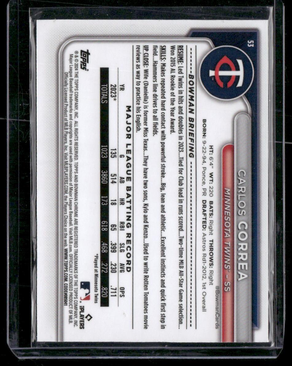 2024 Bowman Chrome #53 Carlos Correa