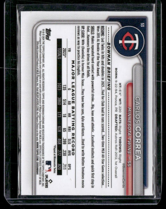 2024 Bowman Chrome #53 Carlos Correa
