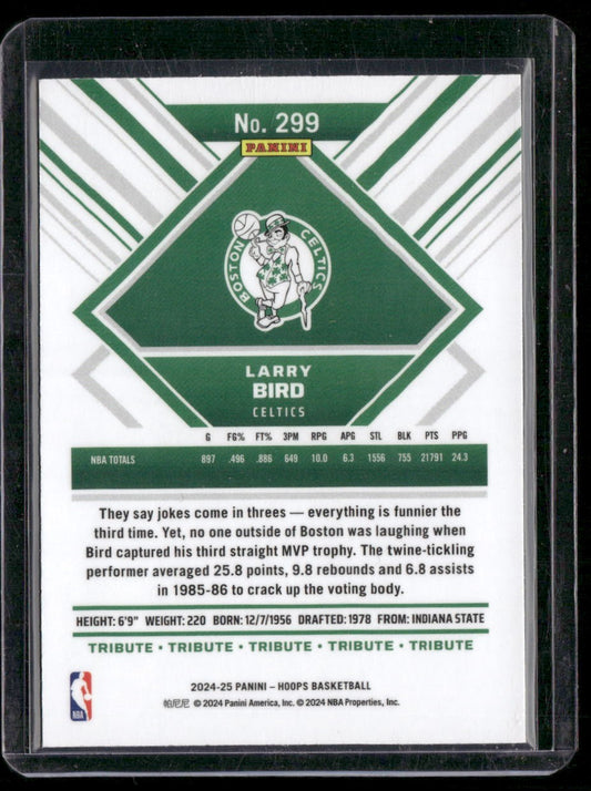 2024-25 Hoops #299 Larry Bird Premium Prizms Silver