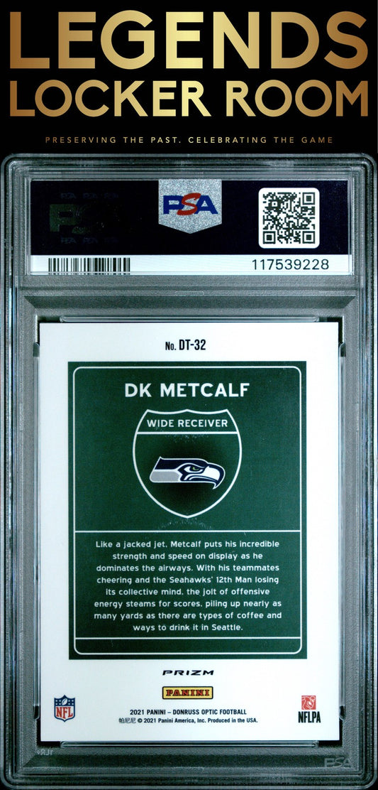 2021 Panini Donruss Optic Downtown #DT32 Dk Metcalf Downtown PSA 8