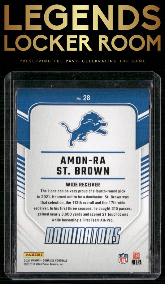 2024 Donruss #28 Amon-Ra St. Brown Dominators