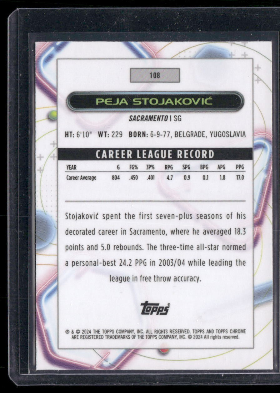 2023-24 Topps Chrome Cosmic #108 Peja Stojaković Pink Galaxy Refractors