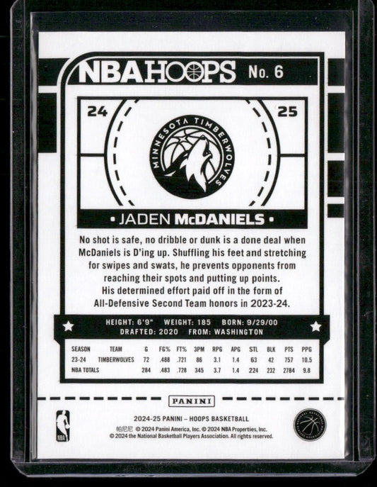 2024-25 Hoops #6 Jaden McDaniels