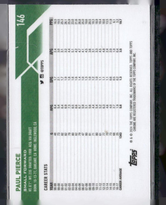 2023-24 Topps Chrome #146 Paul Pierce