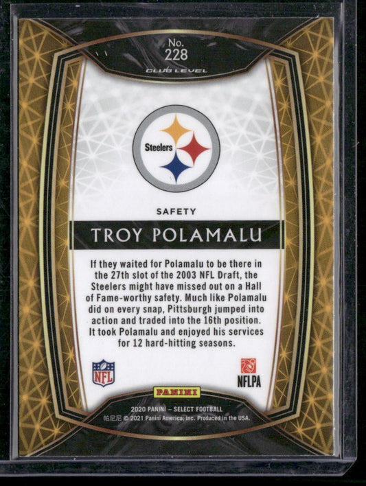 2020 Panini Select #228 Troy Polamalu