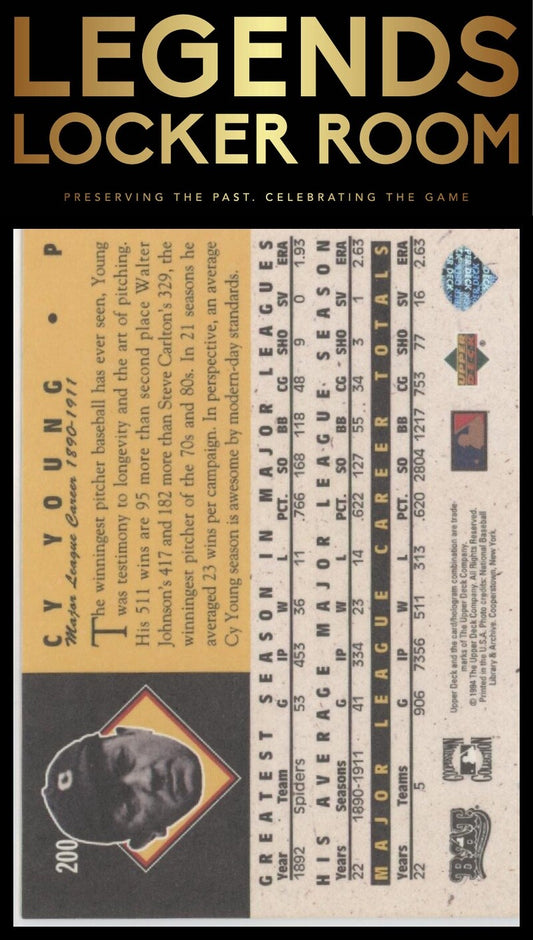 1994 Upper Deck All-Time Heroes #200 Cy Young