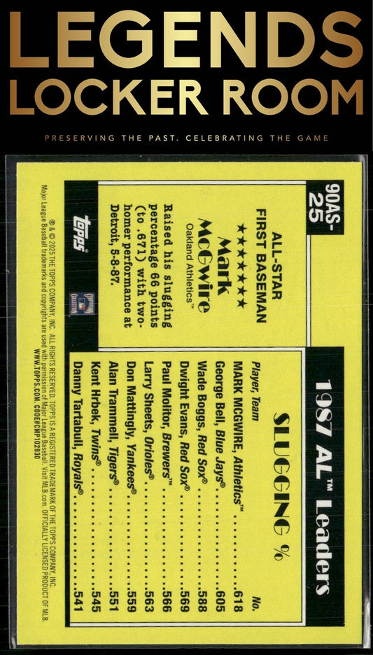 2025 Topps #90AS-25a Mark McGwire 1990 Topps Baseball 35th Anniversary All-Stars