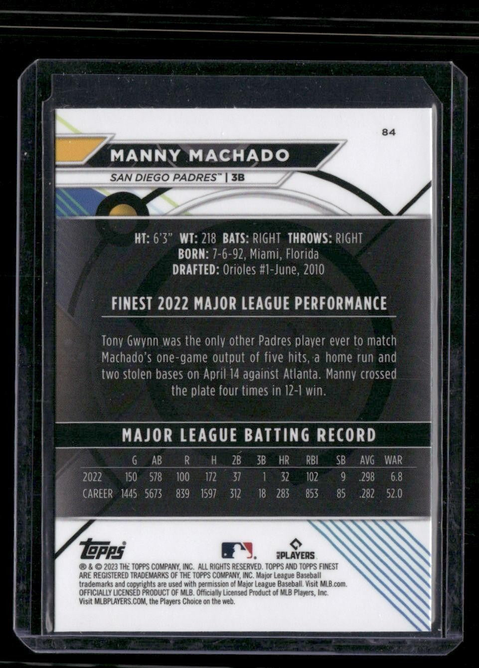 2023 Finest #84 Manny Machado