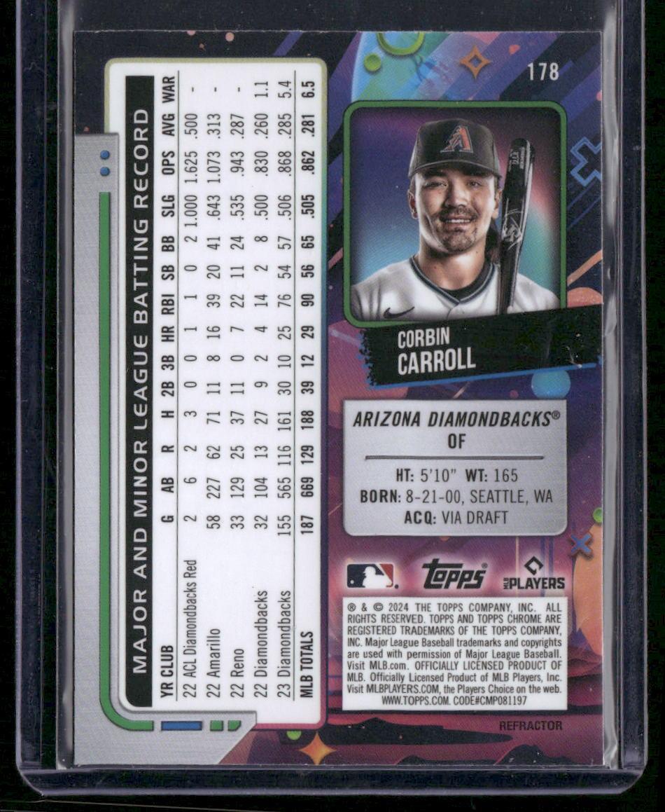 2024 Topps Chrome Cosmic #178 Corbin Carroll Refractors