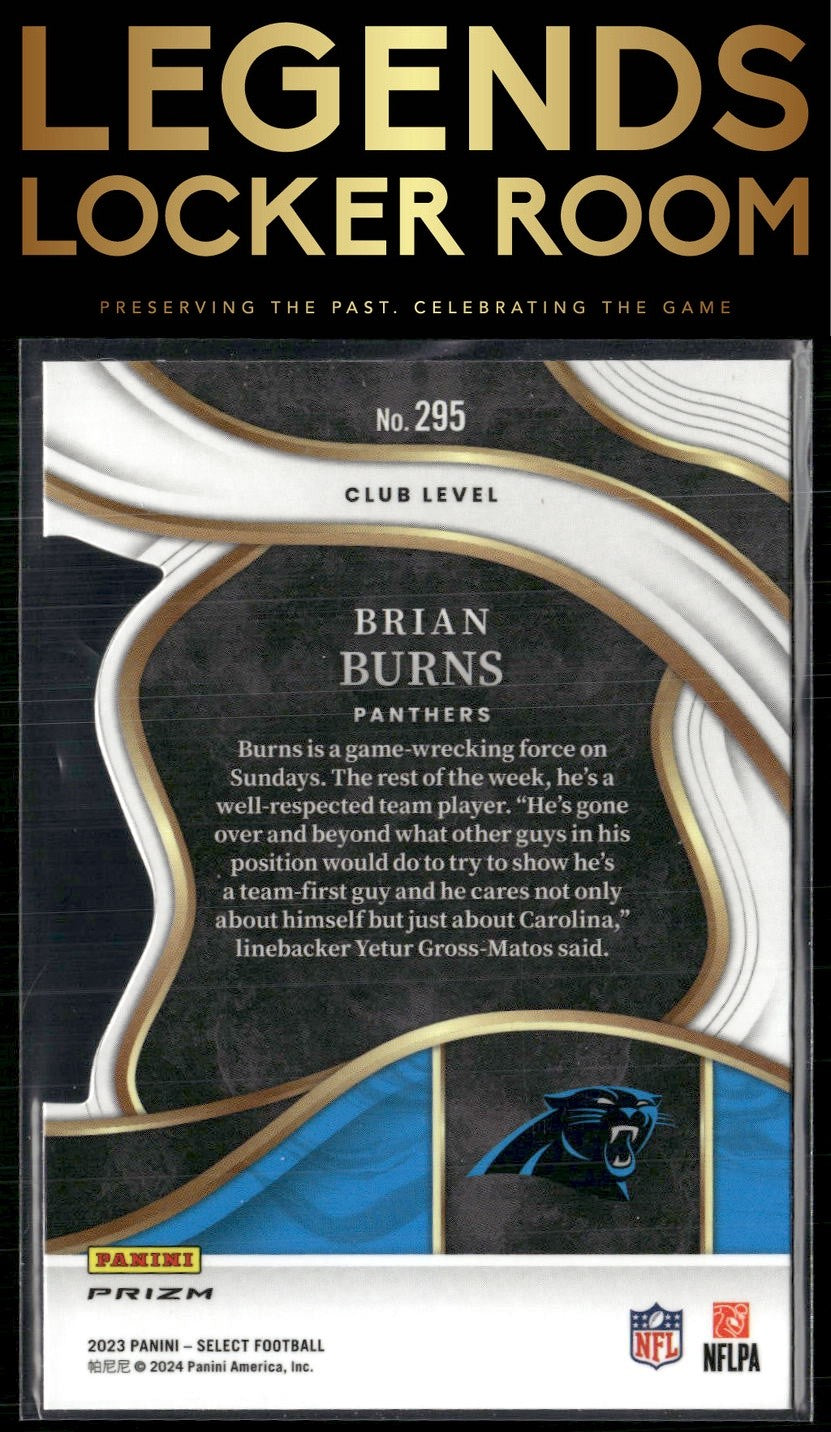 2023 Panini Select #295 Brian Burns Red and Blue Prizms Die Cuts