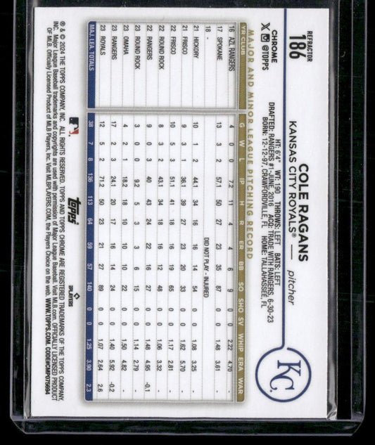 2024 Topps Chrome #186 Cole Ragans Refractors