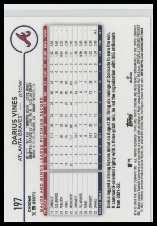 2024 Topps Chrome #197 Darius Vines