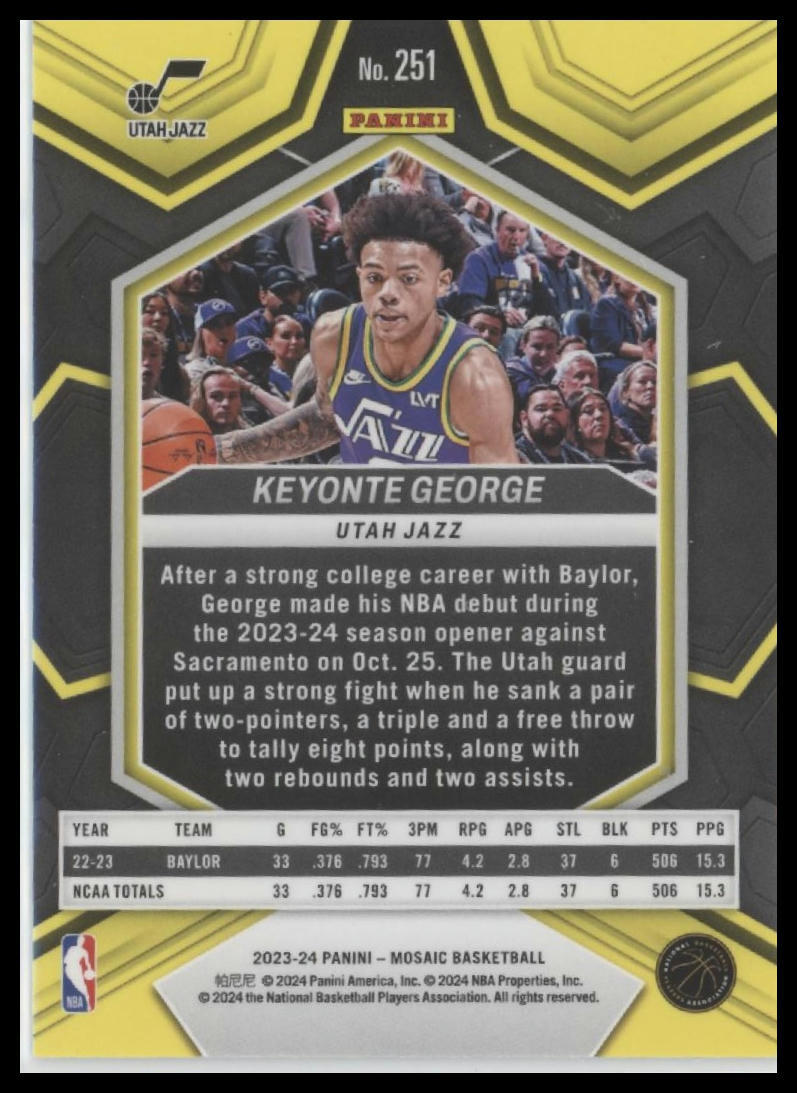 2023-24 Panini Mosaic #251 Keyonte George