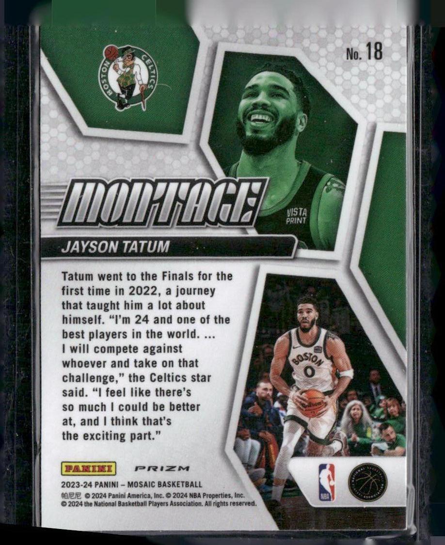 2023-24 Panini Mosaic #18 Jayson Tatum Montage Mosaic