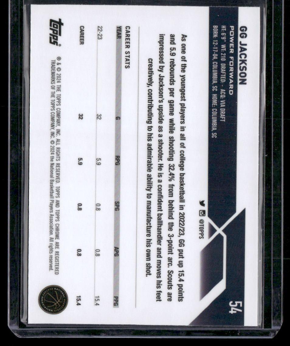 2023-24 Topps Chrome #54 GG Jackson Prism Refractors
