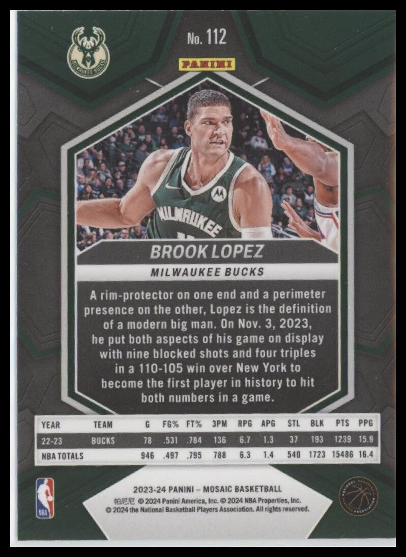 2023-24 Panini Mosaic #112 Brook Lopez