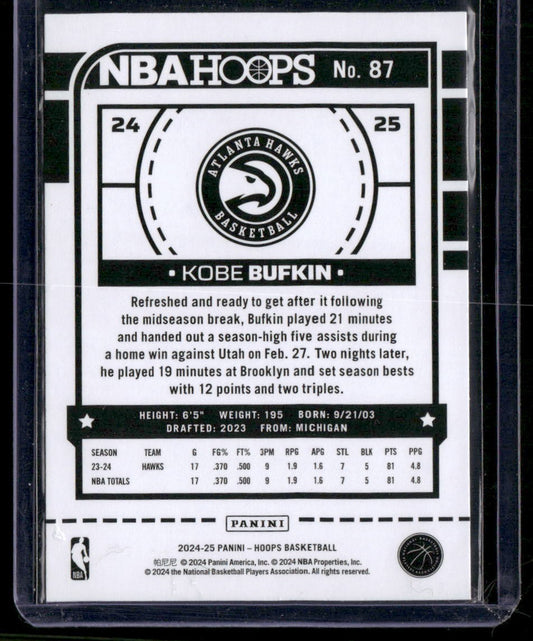 2024-25 Hoops #87 Kobe Bufkin