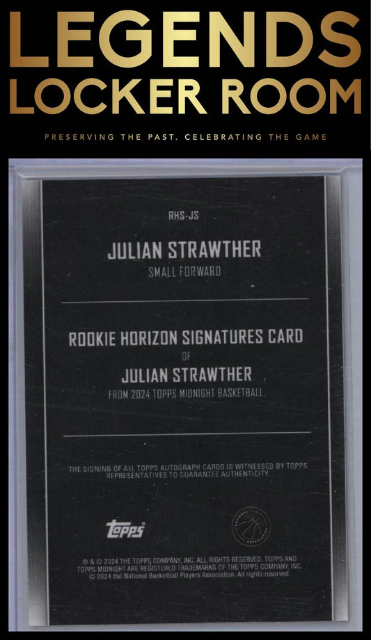 2023-24 Topps Midnight Julian Strawther Rookie Horizon Signatures Twilight /199