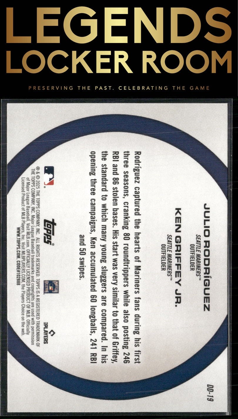 2025 Topps #DD-19 Ken Griffey Jr. / Julio Rodríguez Dynamic Duos