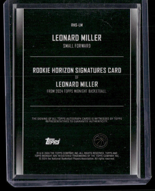 2023-24 Topps Midnight Leonard Miller Rookie Horizon Signatures Twilight #/199