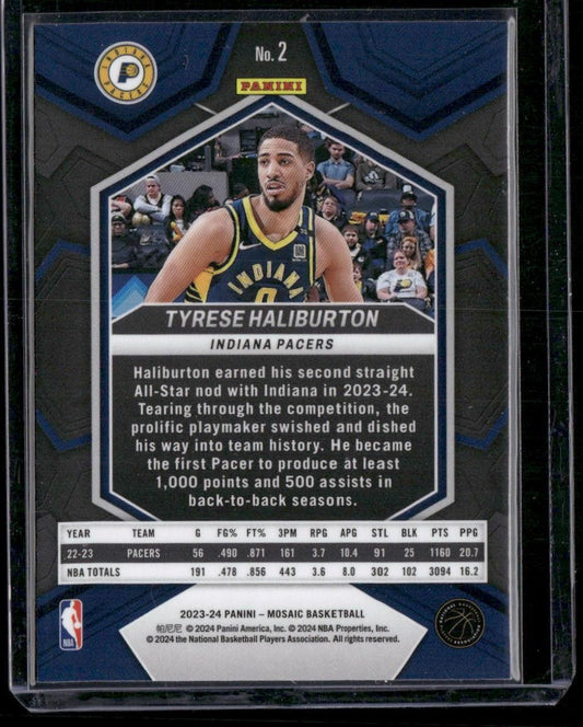 2023-24 Panini Mosaic #2 Tyrese Haliburton