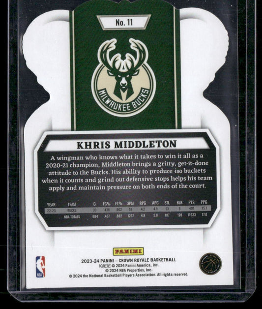2023-24 Panini Crown Royale #11 Khris Middleton Crystal