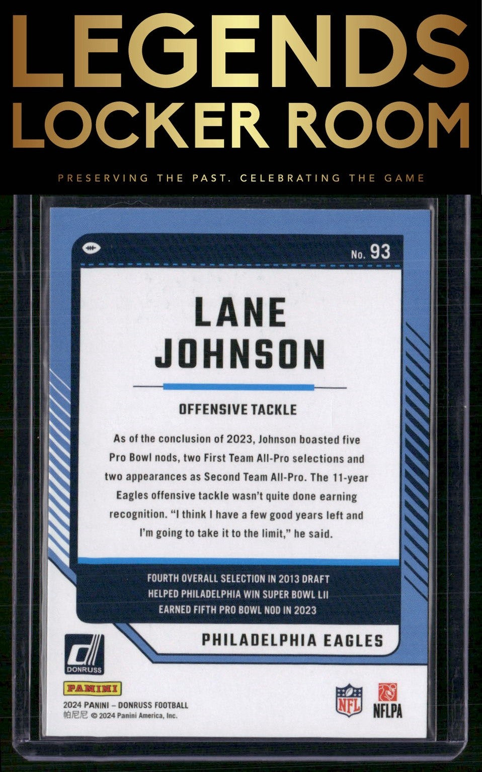 2024 Donruss #93 Lane Johnson Press Proof Red