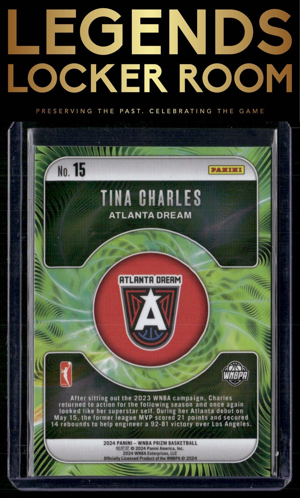 2024 Panini Prizm WNBA #15 Tina Charles Fractal