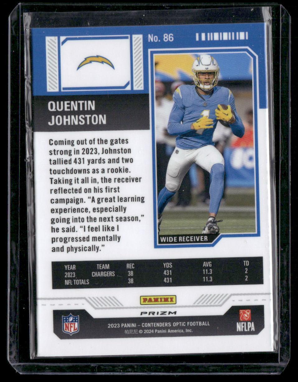 2023 Panini Contenders Optic #86 Quentin Johnston Silver